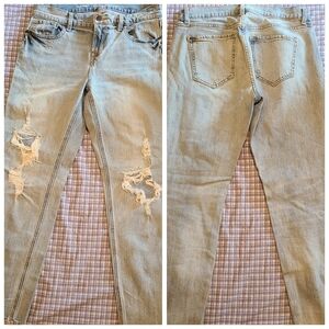 VTG Old Navy Women's Distressed Light Blue Jeans Sz 4 EUVC